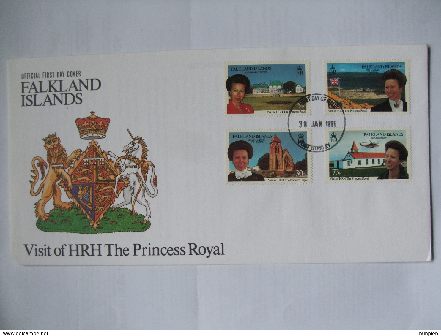 FALKLAND ISLANDS - 1996 FDC - Visit Of HRH The Princess Royal - Falkland Islands