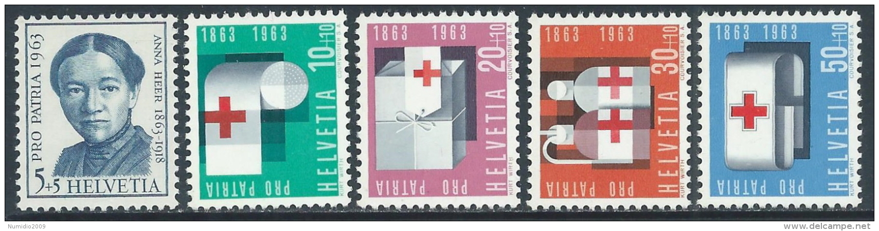 1963 SVIZZERA PRO PATRIA ANNA HEER CROCE ROSSA MNH ** - I59-3 - Nuovi