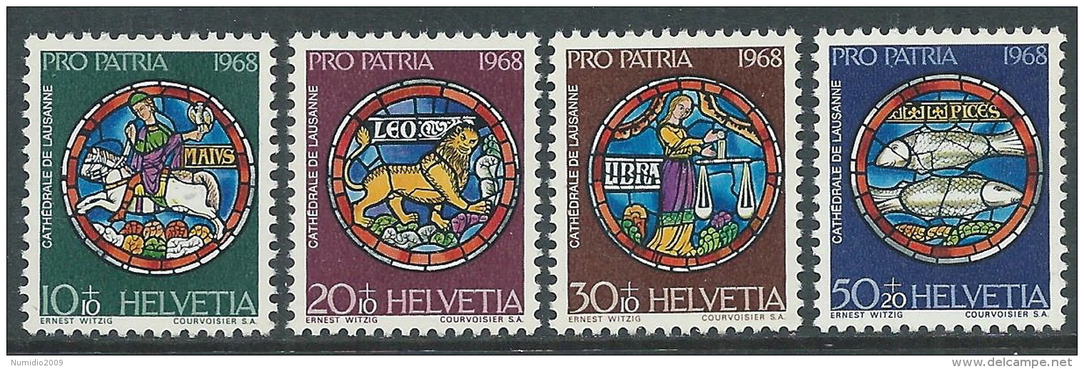 1968 SVIZZERA PRO PATRIA VETRATE CATTEDRALE DI LOSANNA MNH ** - I59-7 - Nuevos