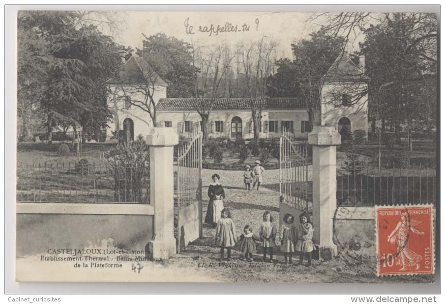 CASTELJALOUX (47 - Lot Et Garonne) - 1910 - Etablissement Des Bains -Minéraux De La Plate-forme - Animée - Casteljaloux