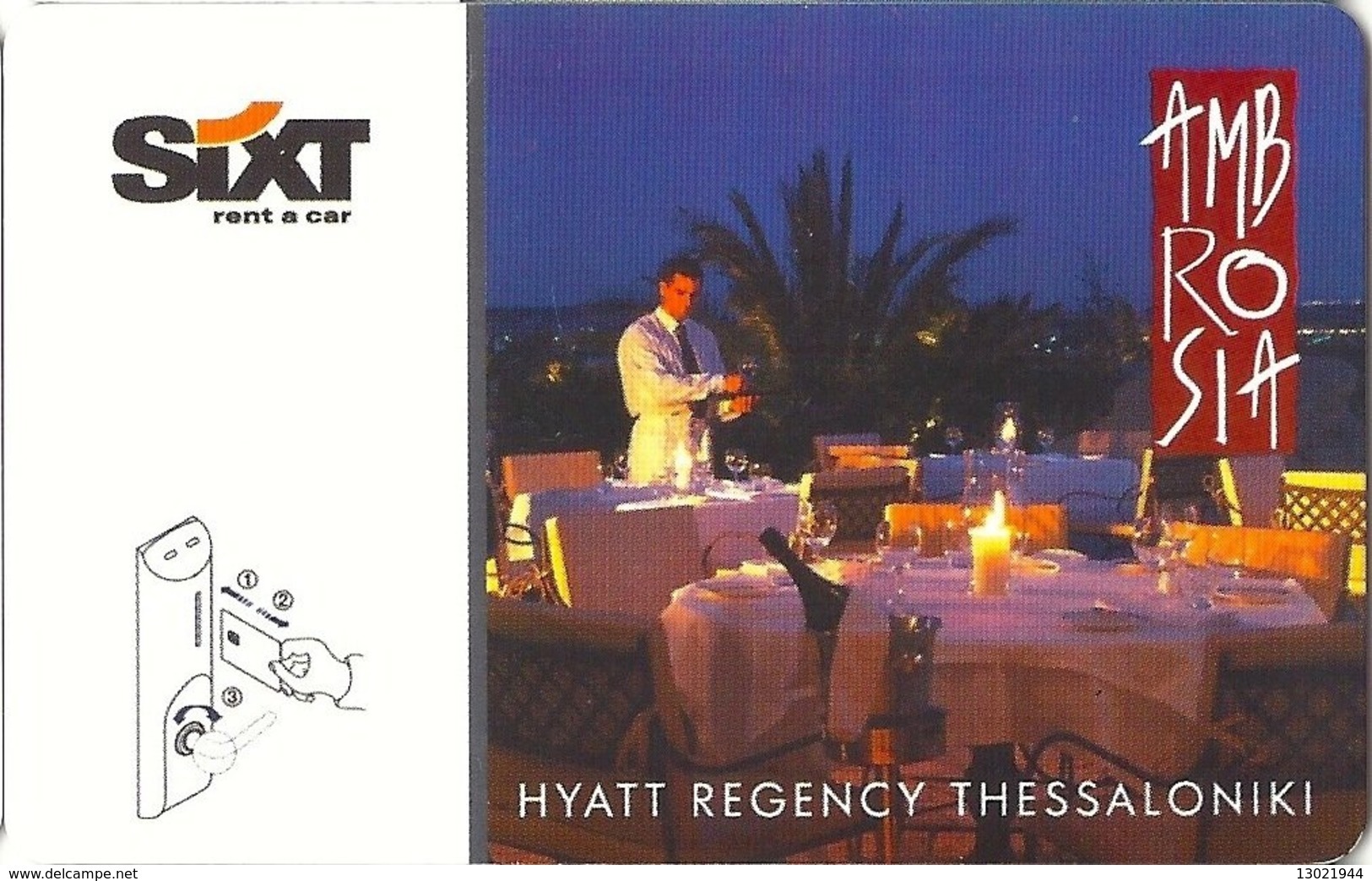 GRECIA KEY HOTEL Hyatt Regency Thessaloniki - Sixt - Peugeot 607 - Ambrosia - Hotel Keycards