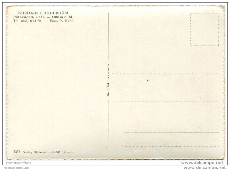 Röthenbach - Kurhaus Chuderhüsi Mit Stockhornkette - Foto-AK Grossformat - Verlag Globetrotter GmbH Luzern - Röthenbach Im Emmental