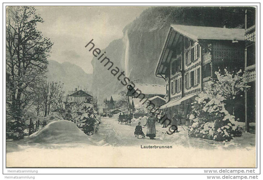 Lauterbrunnen - Werbekarte Von F. L. Caillers - Vertrieb In Liverpool - Lauterbrunnen