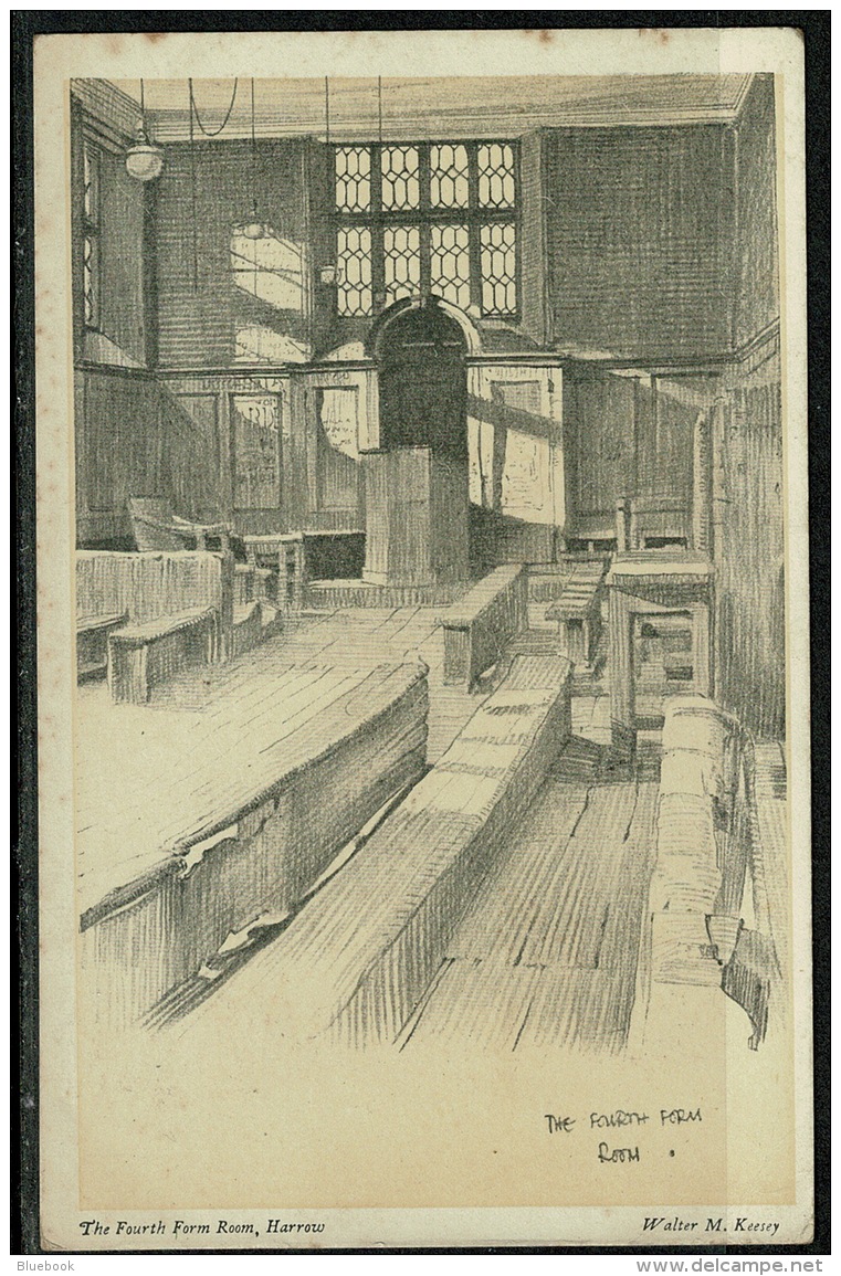 RB 1216 -  Early Postcard - The Fourth Form Room Harrow School - Middlesex - Middlesex