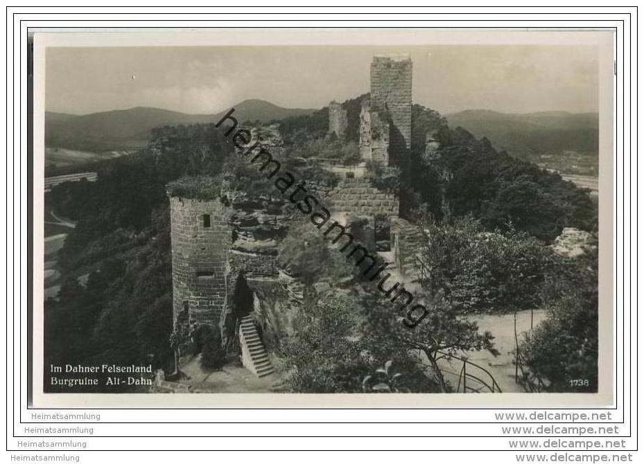 Burgruine Alt-Dahn - Foto-AK 30er Jahre - Dahn