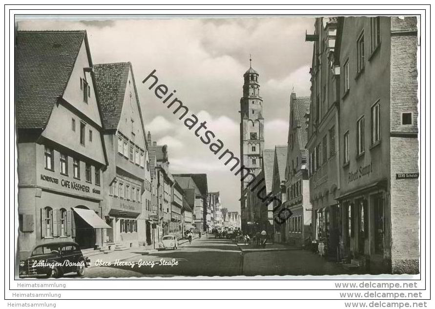 Lauingen (Donau) - Obere Herzog-Georg-Strasse - Cafe Kässmeyer - Foto-AK - Lauingen