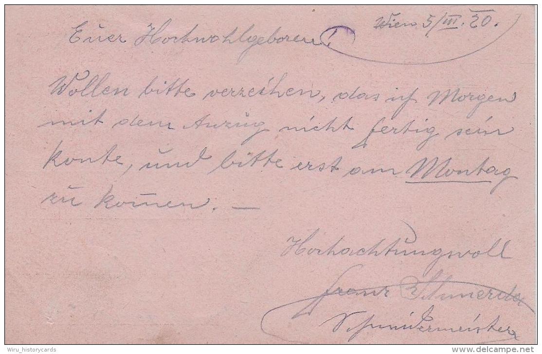 M 1  Ganzsache Österreich 70 Heller Mit 15 Heller Posthorn Als Zusatzfrankatur Um 1920 - Lettres & Documents