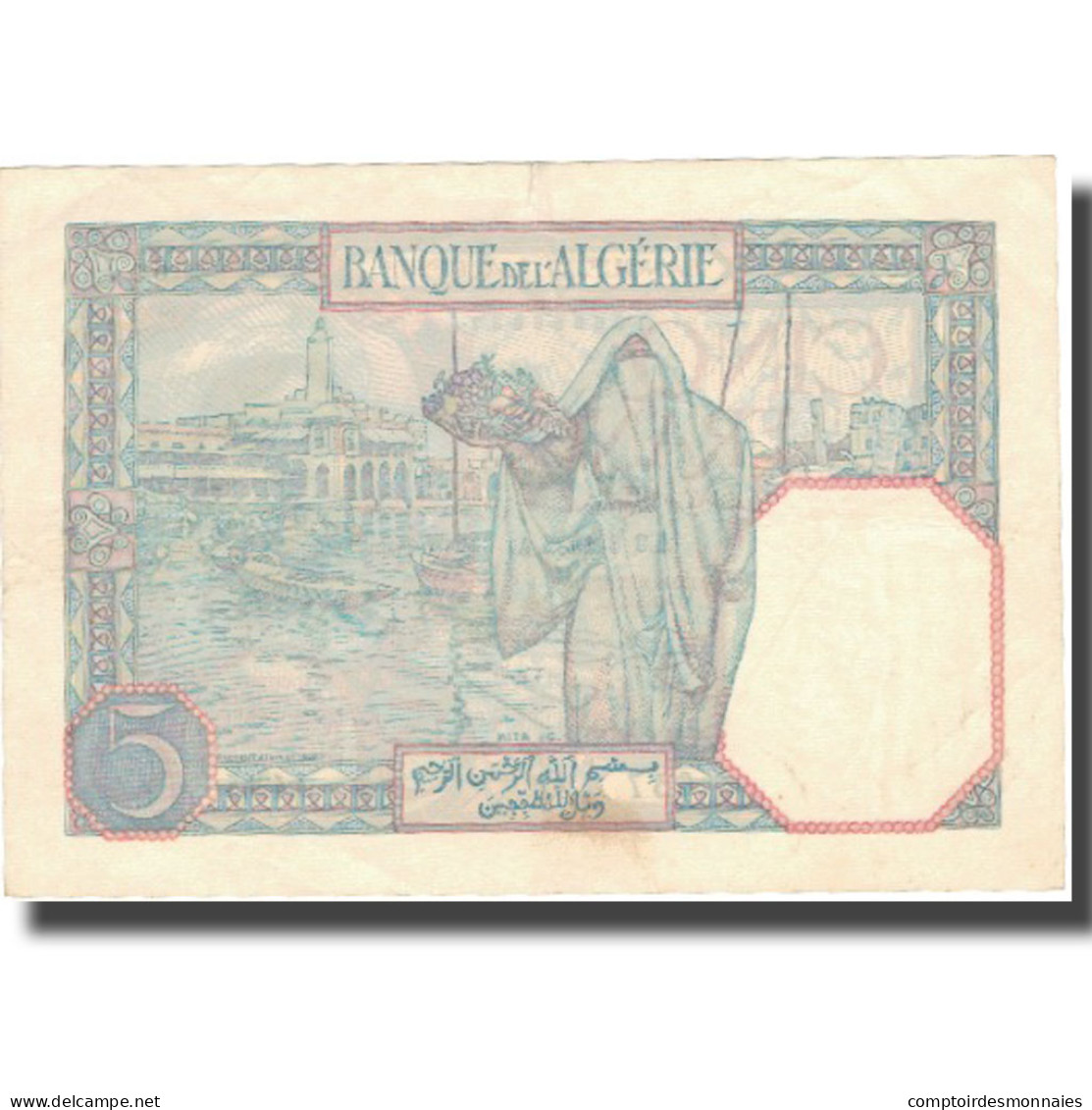 Billet, Algeria, 5 Francs, 1933, 1933-09-08, KM:77a, SUP - Algerien