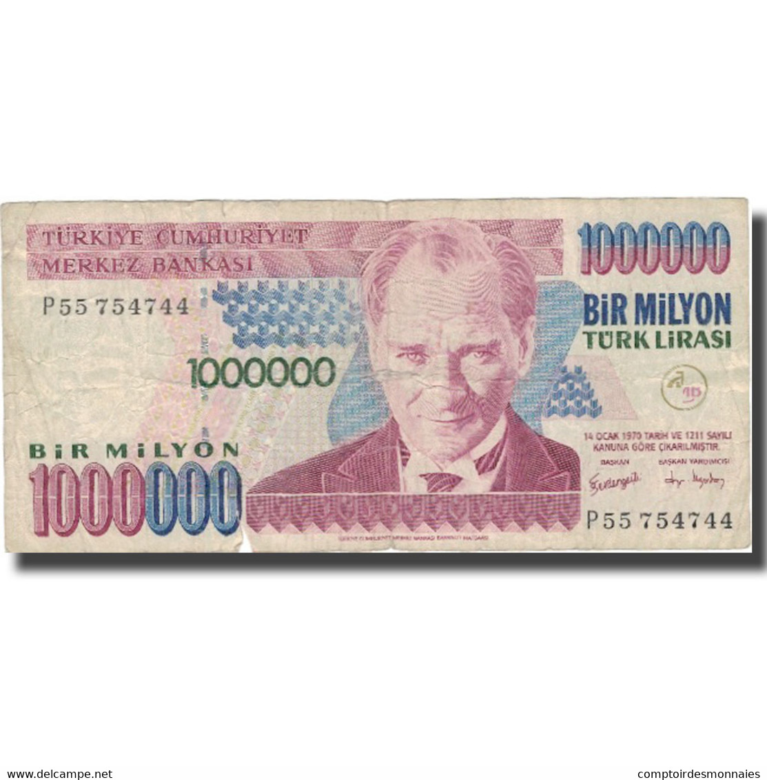 Billet, Turquie, 1,000,000 Lira, 1995, 1995, KM:209, B - Turquie