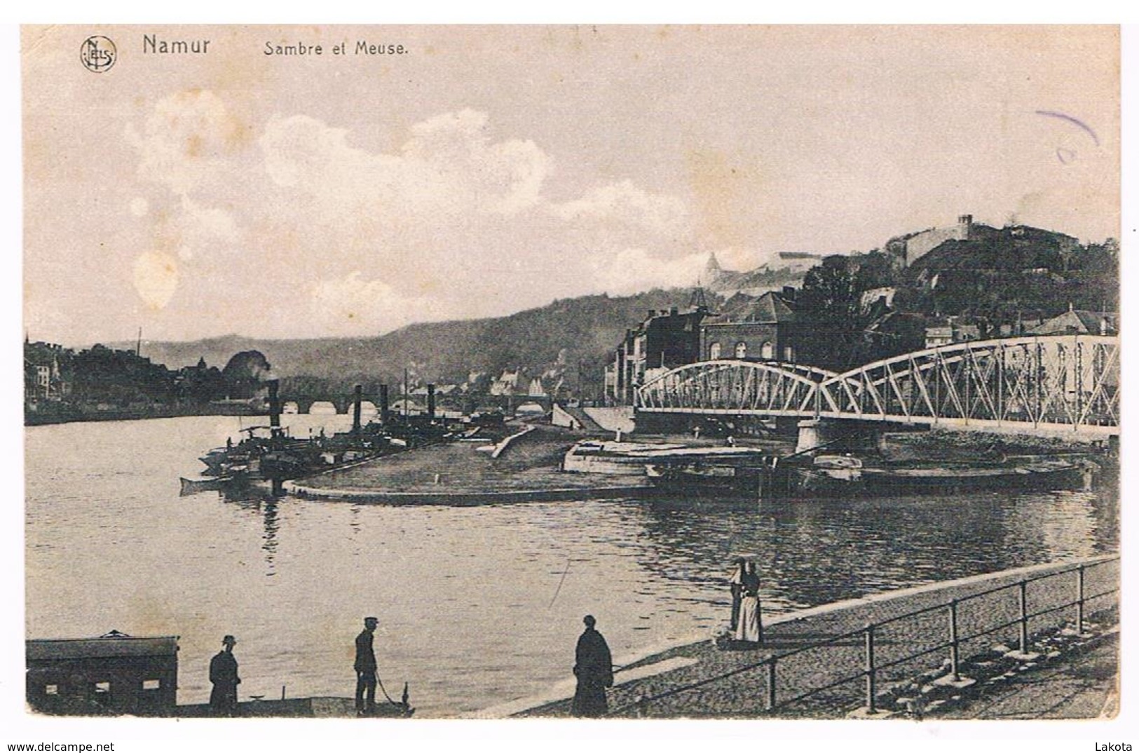 CPA :  NAMUR - Sambre Et Meuse -  Confluent Et Passerelle Du Tram , Barque Du Passeur - Namur