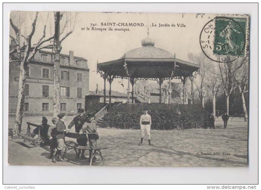 SAINT-CHAMOND - 1907 - Le Jardin De Ville Et Le Kiosque à Musique - Animée - Saint Chamond