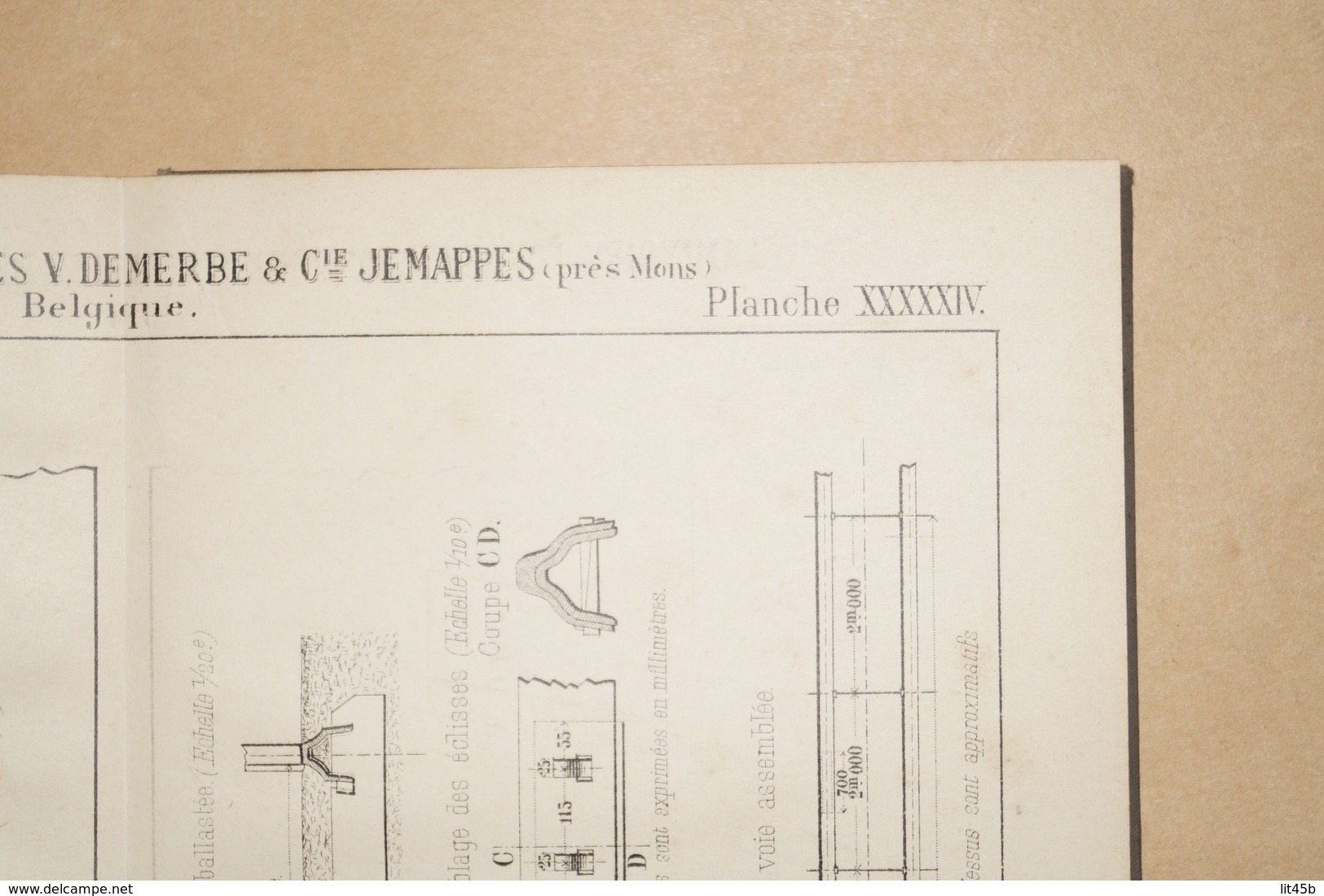 ancien catalogue d'usine,AN 1900,Laminoirs forges et fonderie de Jemappe,V.Demerbe & Cie,54 planches,19/13 Cm.