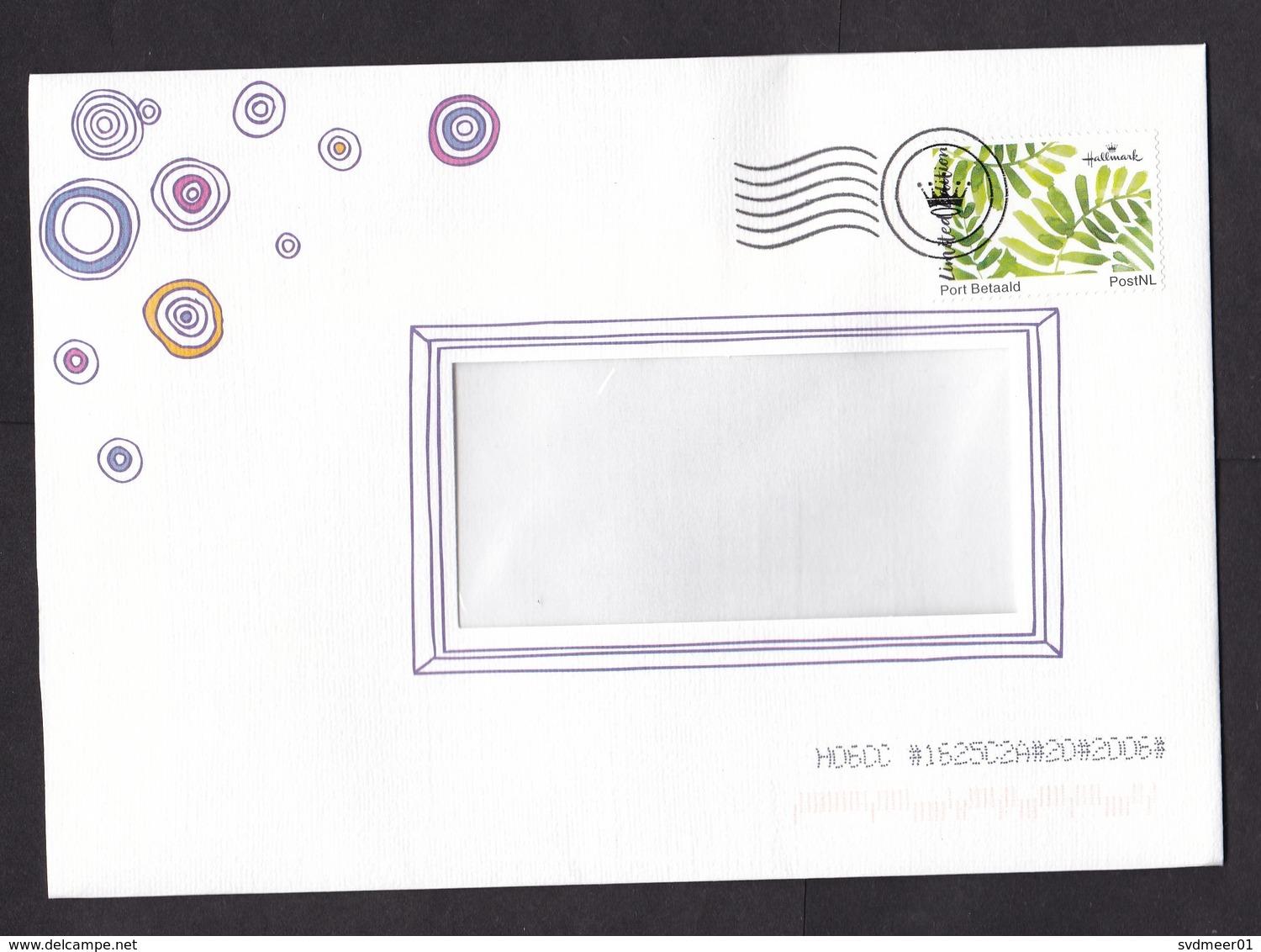 Netherlands: Cover, 2018, 1 Cinderella Stamp Postage Paid Issued By Dutch Post For Hallmark Card Company (traces Of Use) - Brieven En Documenten