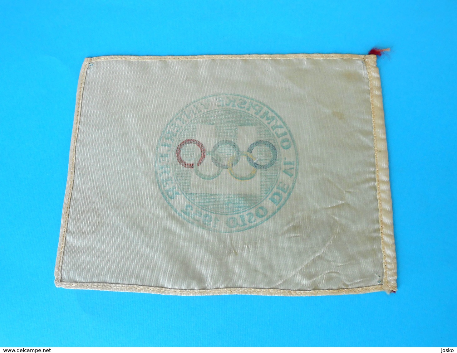 OLYMPIC GAMES 1952. OSLO - NORWAY Original Vintage Beautifull Silk Pennant * Jeux Olympiques Olympiad Olympia Olympiade - Uniformes Recordatorios & Misc