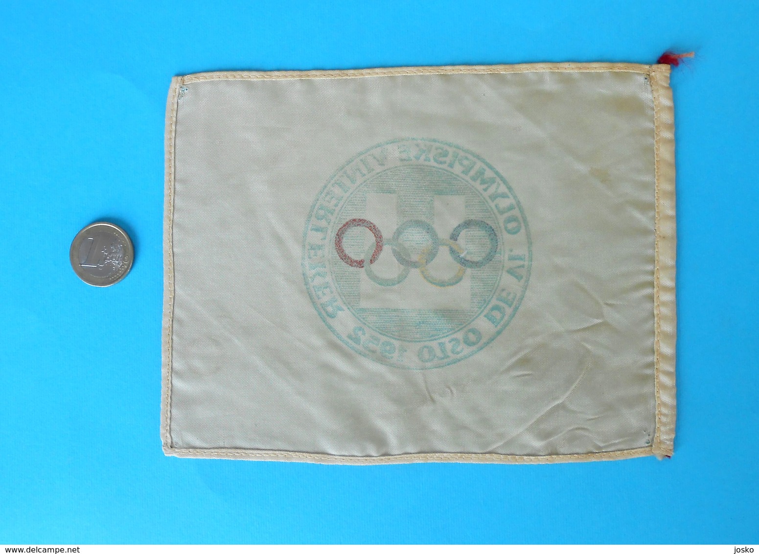 OLYMPIC GAMES 1952. OSLO - NORWAY Original Vintage Beautifull Silk Pennant * Jeux Olympiques Olympiad Olympia Olympiade - Uniformes Recordatorios & Misc