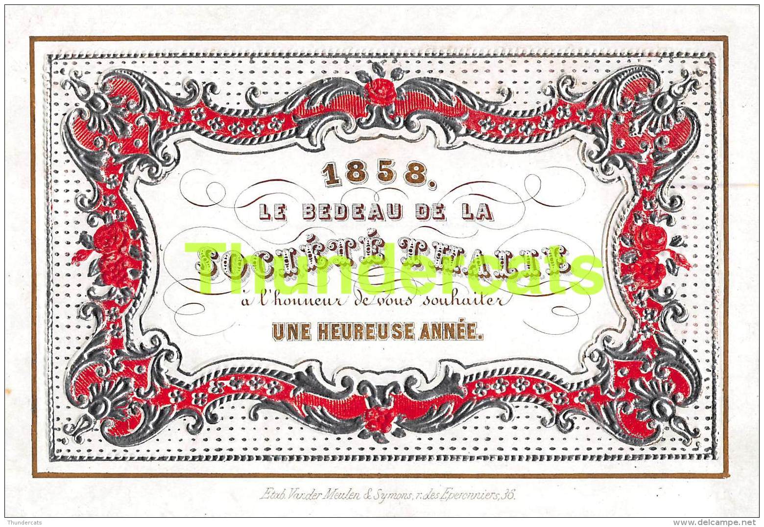 PORSELEINKAART BRUSSEL CARTE PORCELAINE BRUXELLES 1858  VANDER MEULEN  131 Mm X 89 Mm - Autres & Non Classés
