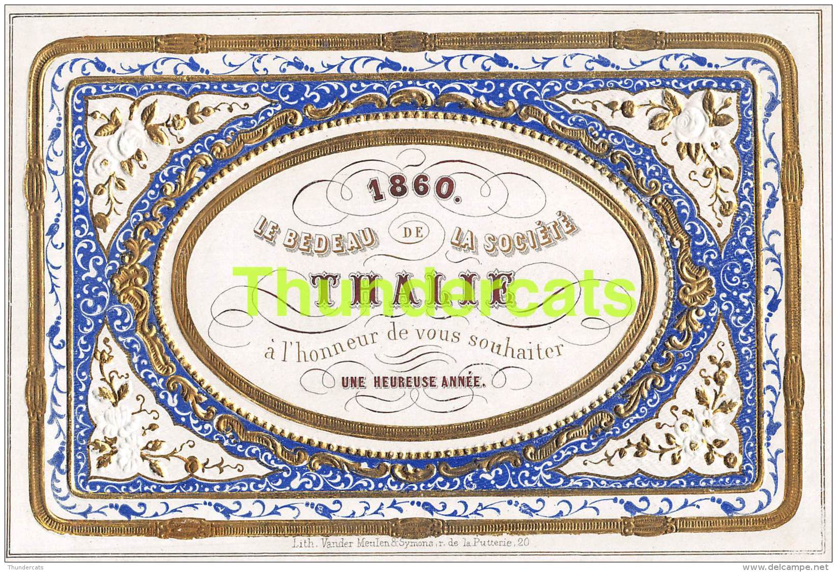 PORSELEINKAART BRUSSEL CARTE PORCELAINE BRUXELLES LE BEDEAU 1860 SOCIETE THALIE   148 Mm X 101 Mm - Autres & Non Classés