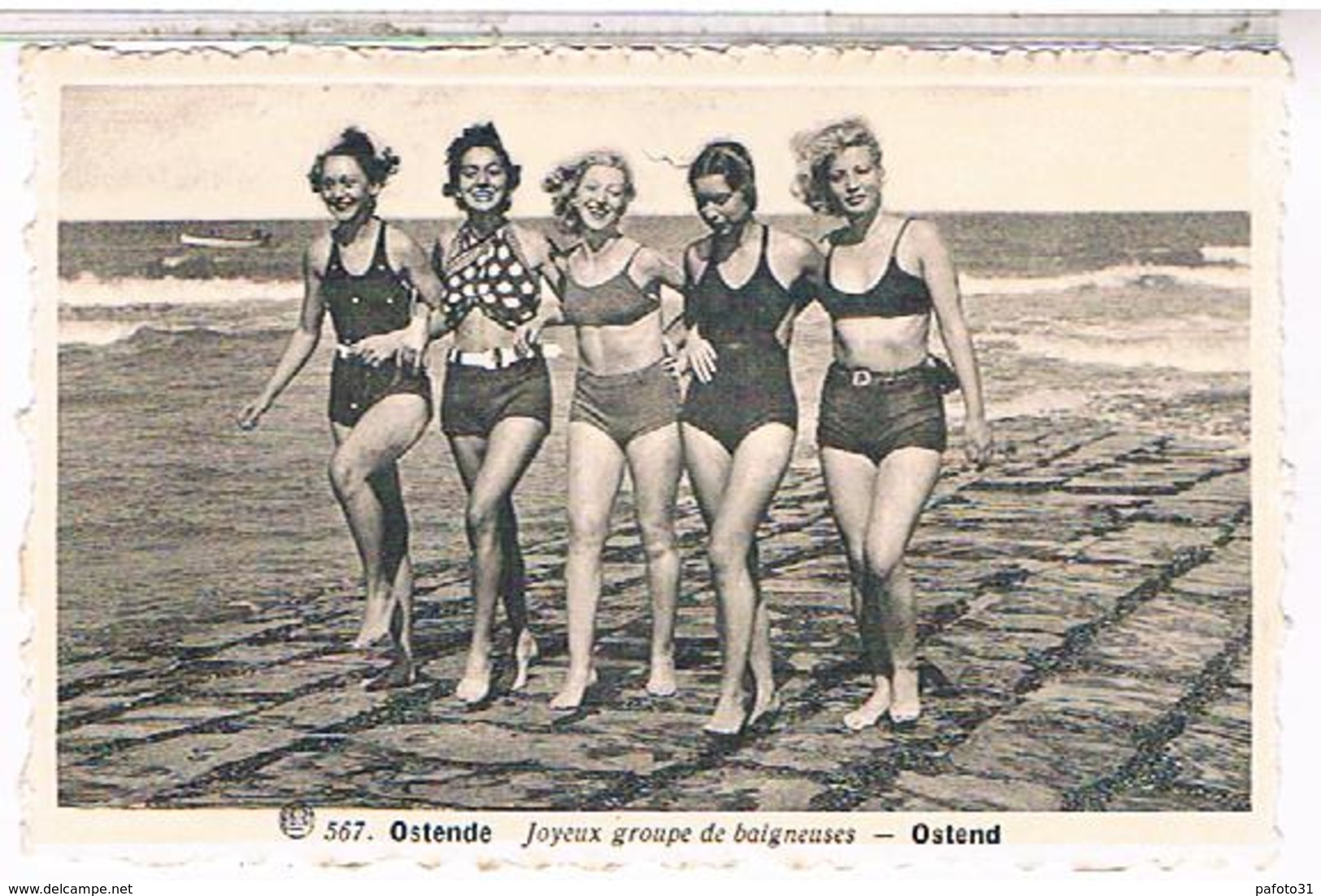 Belgique Ostende  JOYEUX GROUPE DE BAIGNEUSES PIN UP - Oostende