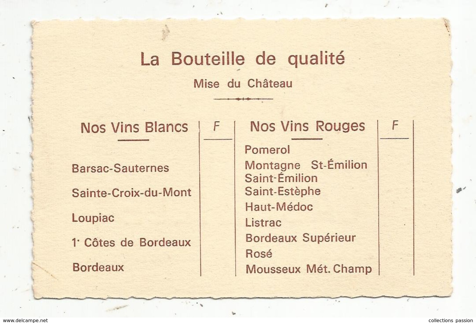 Carte De Visite , Grands Vins Fins , établissements LABOUILLE , SAINTE CROIX DU MONT ,Gironde , 2 Scans - Visitenkarten