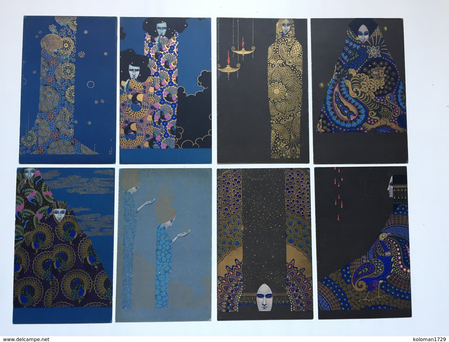Art Nouveau - Vittorio Zecchin - Serie Smalti & Murrine Completa Di 8 Cartoline - Altri & Non Classificati
