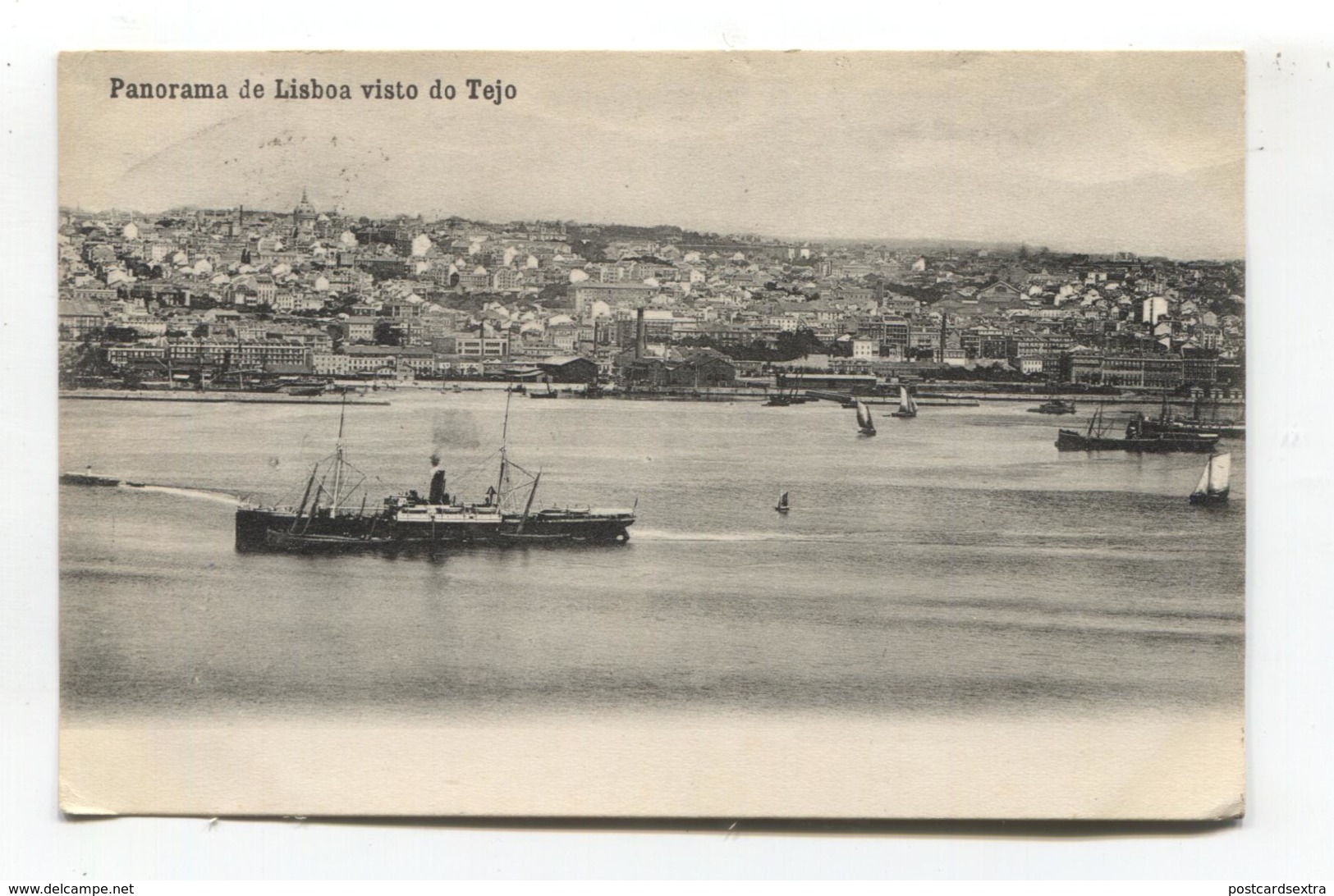 Panorama De Lisboa Visto Do Tejo - Lisbon - 1909 Used Postcard - Lisboa