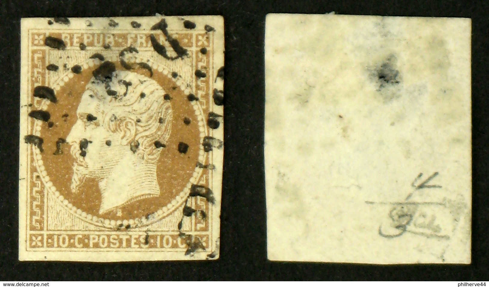 N° 9 10c NAPOLEON REPUB B Aspect TB Cote 800€ Signé Calves - 1852 Louis-Napoléon