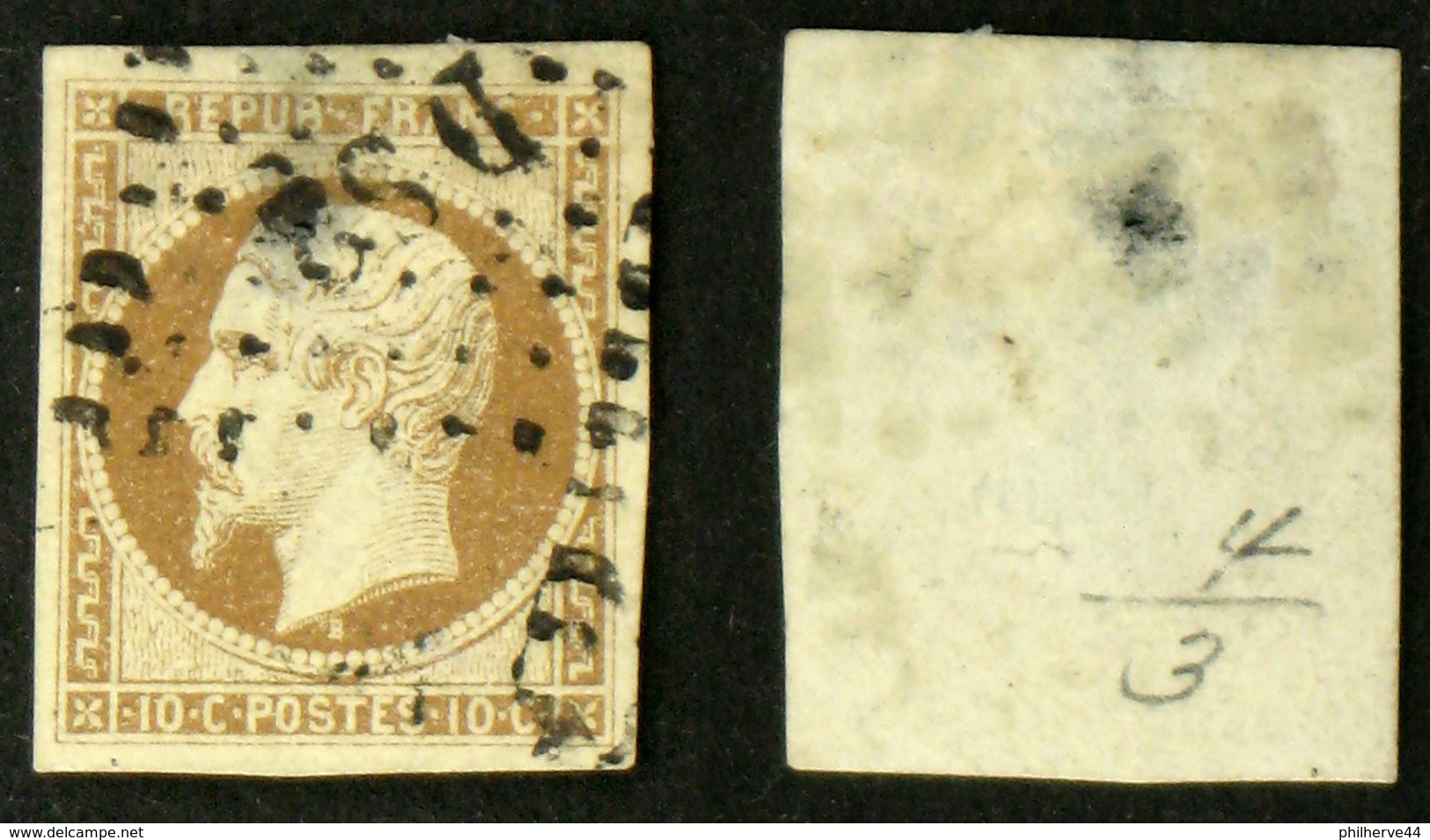 N° 9 10c NAPOLEON REPUB B Aspect TB Cote 800€ Signé Calves - 1852 Louis-Napoléon