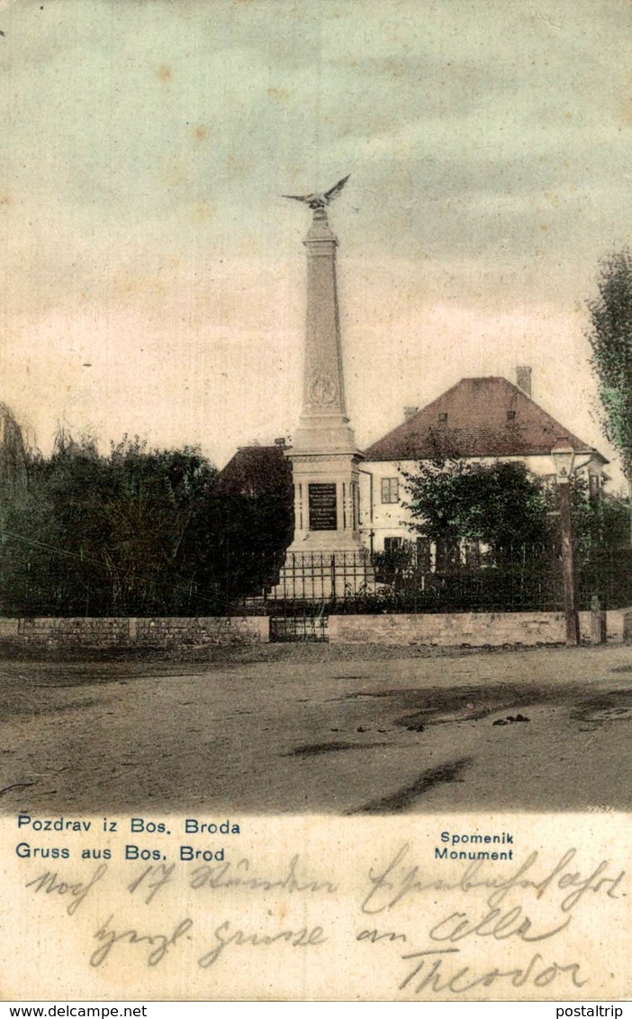 POZDRAV IZ BOS BRODA GRUSS AUS BOS BROD SPOMENIK MONUMENT   BOSNIA Y HERZEGOVINA BOSNIEN UND  HERZEGOWINA - Bosnia And Herzegovina