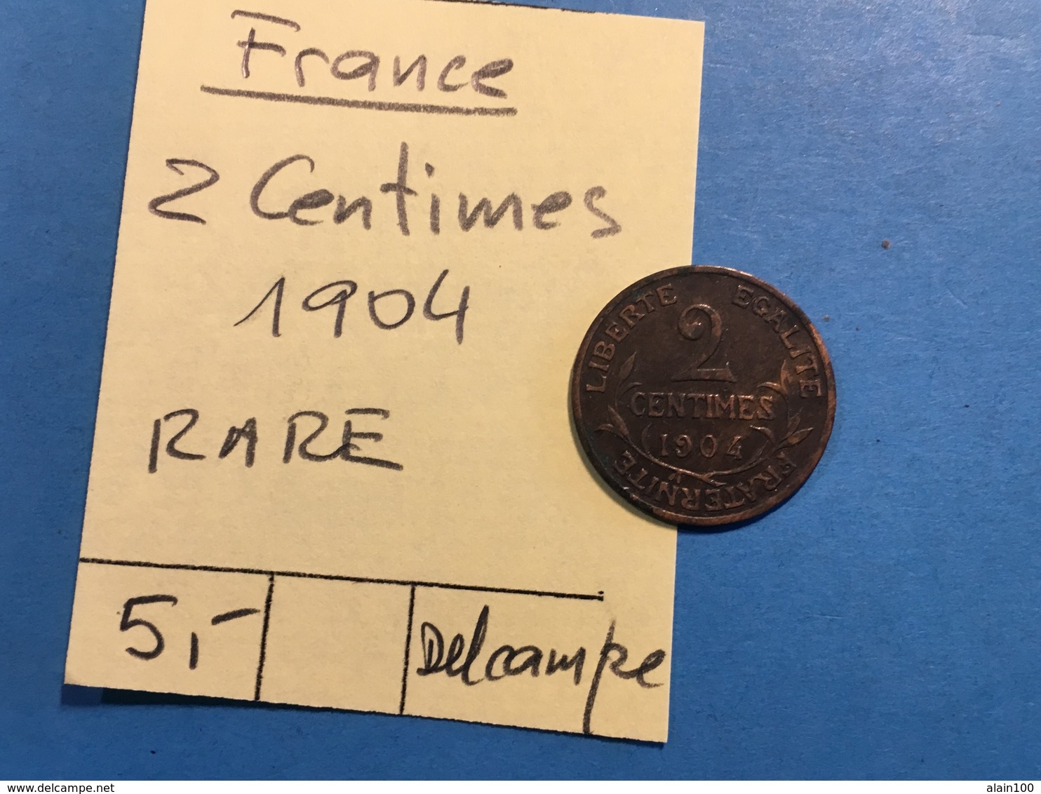 FRANCE : 2 CENTIMES 1904 - RARE - Otros & Sin Clasificación