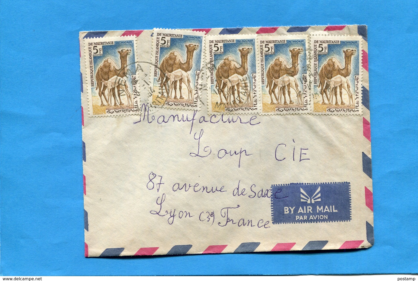 Marcophilie- Mauritanie-lettre >Françe-cad  MEKA-1964-5- StampsN°169-Animal-dromadaire - Mauritania (1960-...)