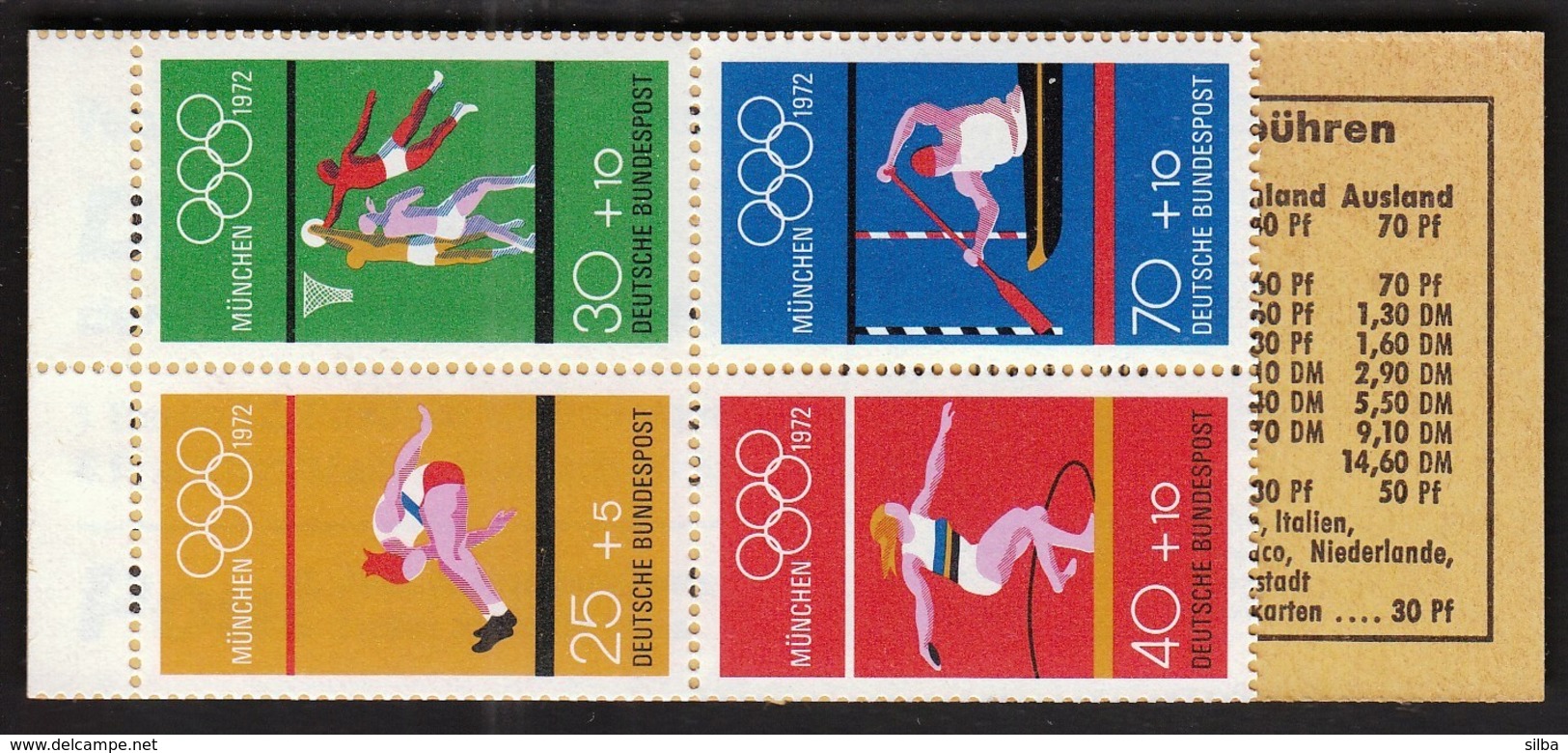 Germany 1972 / Olympic Games Munich / Athletics, Basketball, Canoeing / Markenheftchen, Booklet, Carnet MNH - Sommer 1972: München