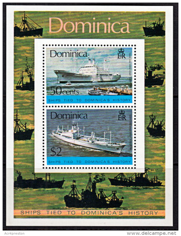 A1080 DOMINICA 1975,  SG MS474  Ships Tied To Dominican History,  MNH - Dominica (1978-...)