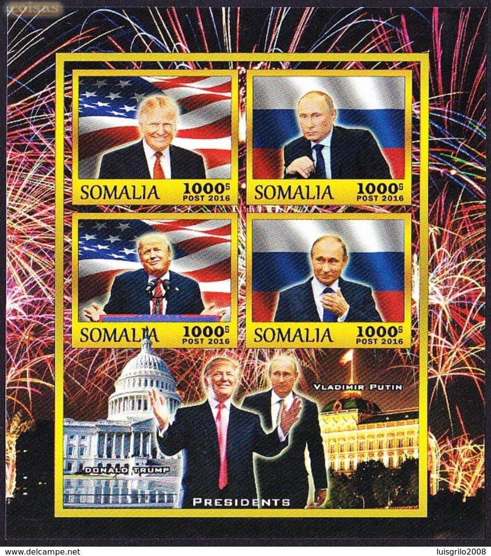 PRESIDENTS - Donald Trump, Vladimir Putin, Somalia 2016 / Private Issue - MNH - Sonstige & Ohne Zuordnung