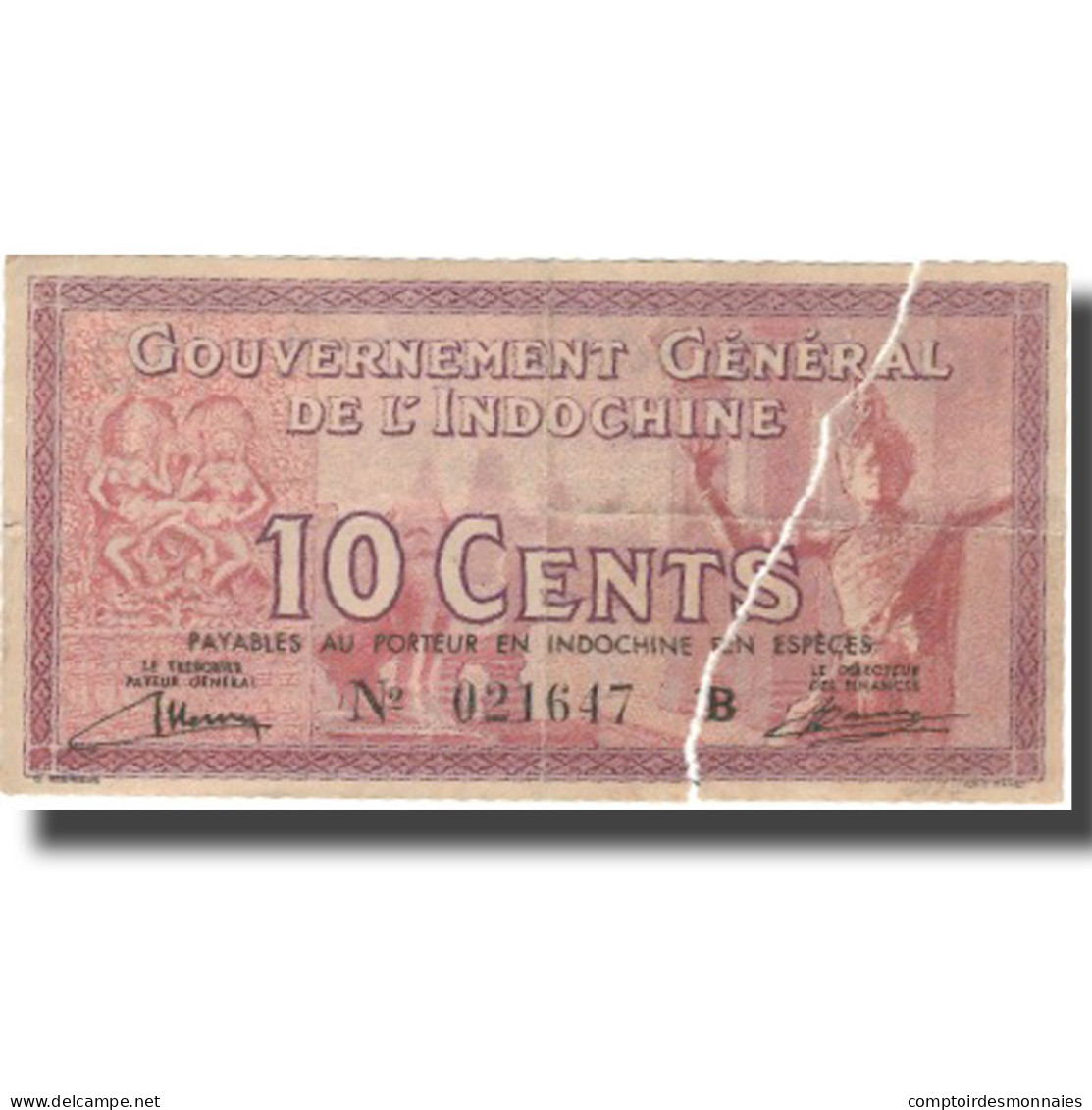 Billet, FRENCH INDO-CHINA, 10 Cents, Undated (1939), KM:85a, TB - Indochine