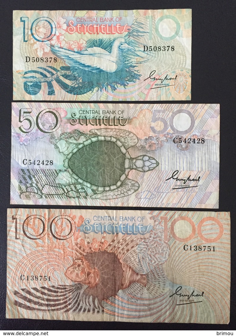 Seychelles Billets 10, 50 Et 100 Rupees - Seychelles