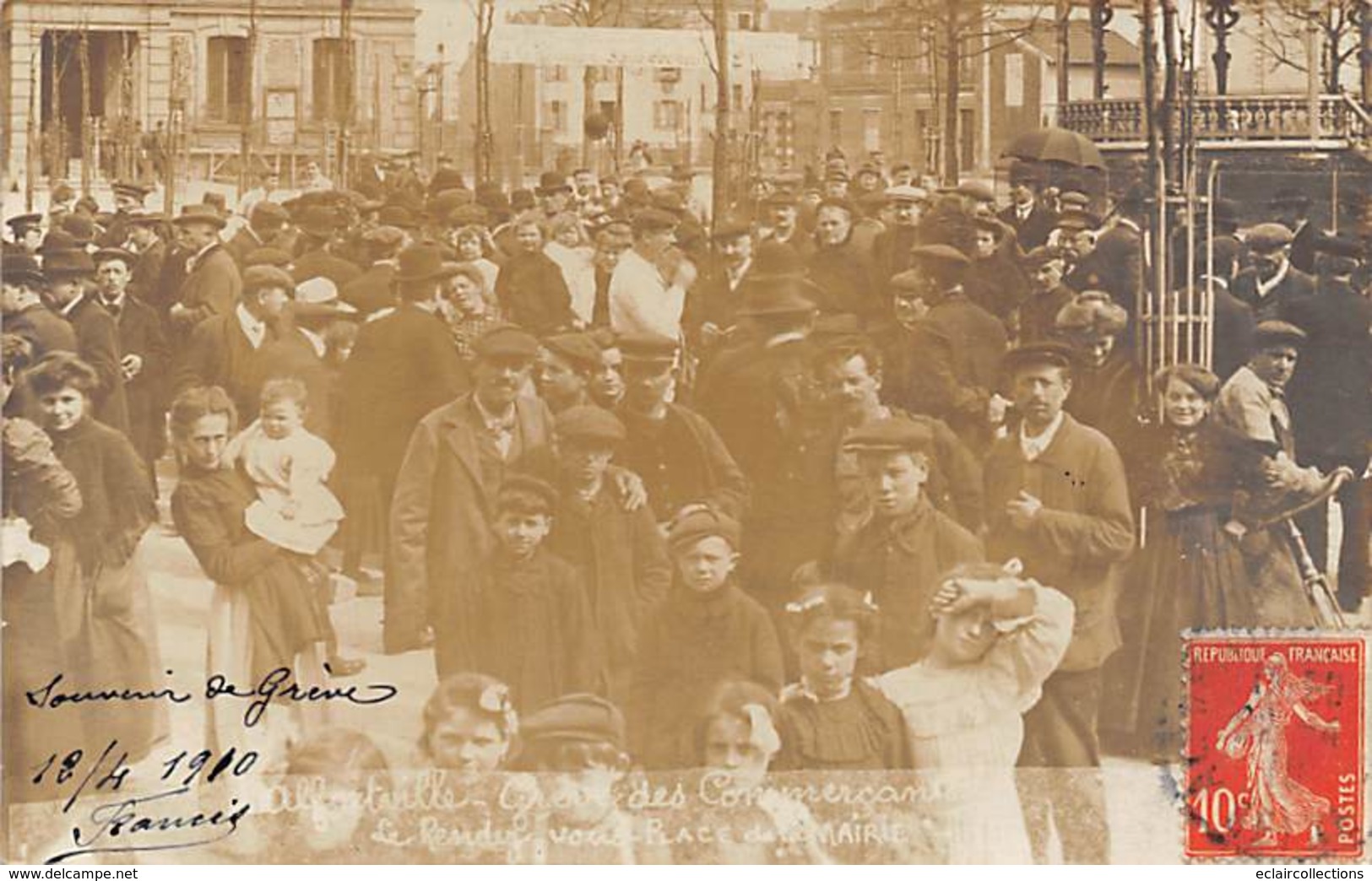 Alfortville 94:  Grève Des Commercçants  1910. R V   Place De La Mairie     (voir Scan) - Alfortville