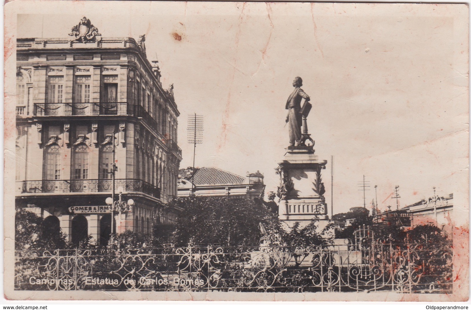 RPPC  BRASIL BRAZIL - CAMPINAS - ESTÁTUA DE CARLOS GOMES - São Paulo