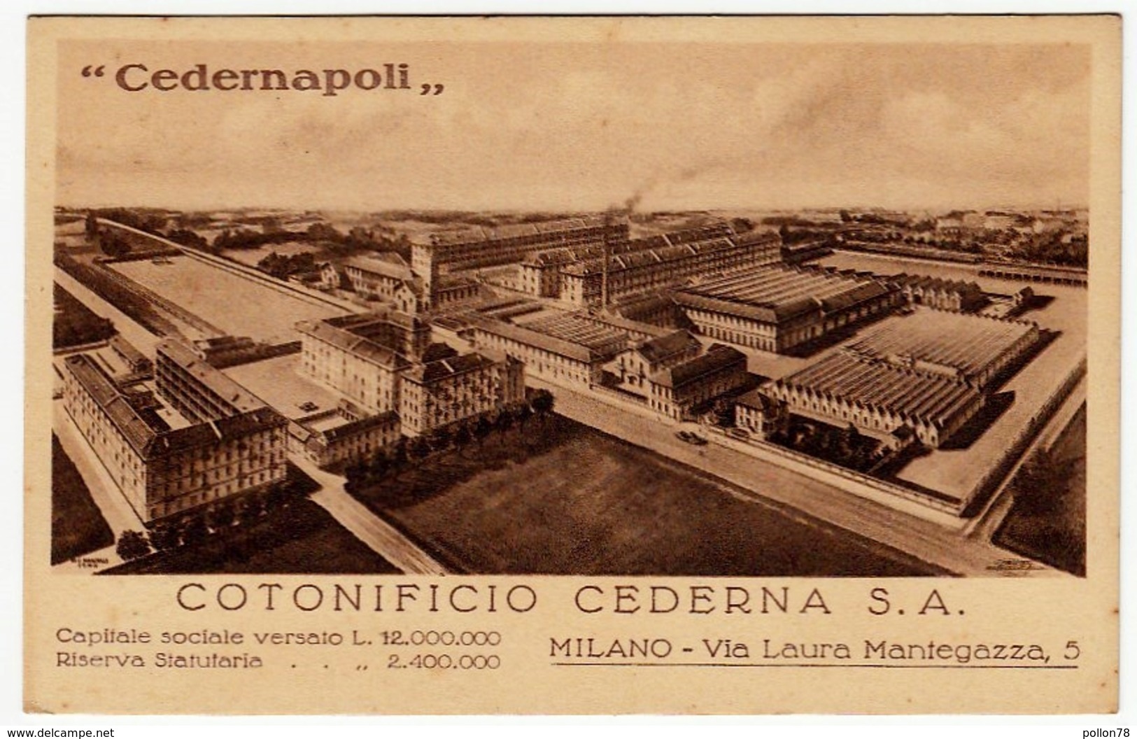 CEDERNAPOLI - COTONIFICIO CEDERNA S. A. - MILANO - Vedi Retro - Formato Piccolo - Milano (Milan)