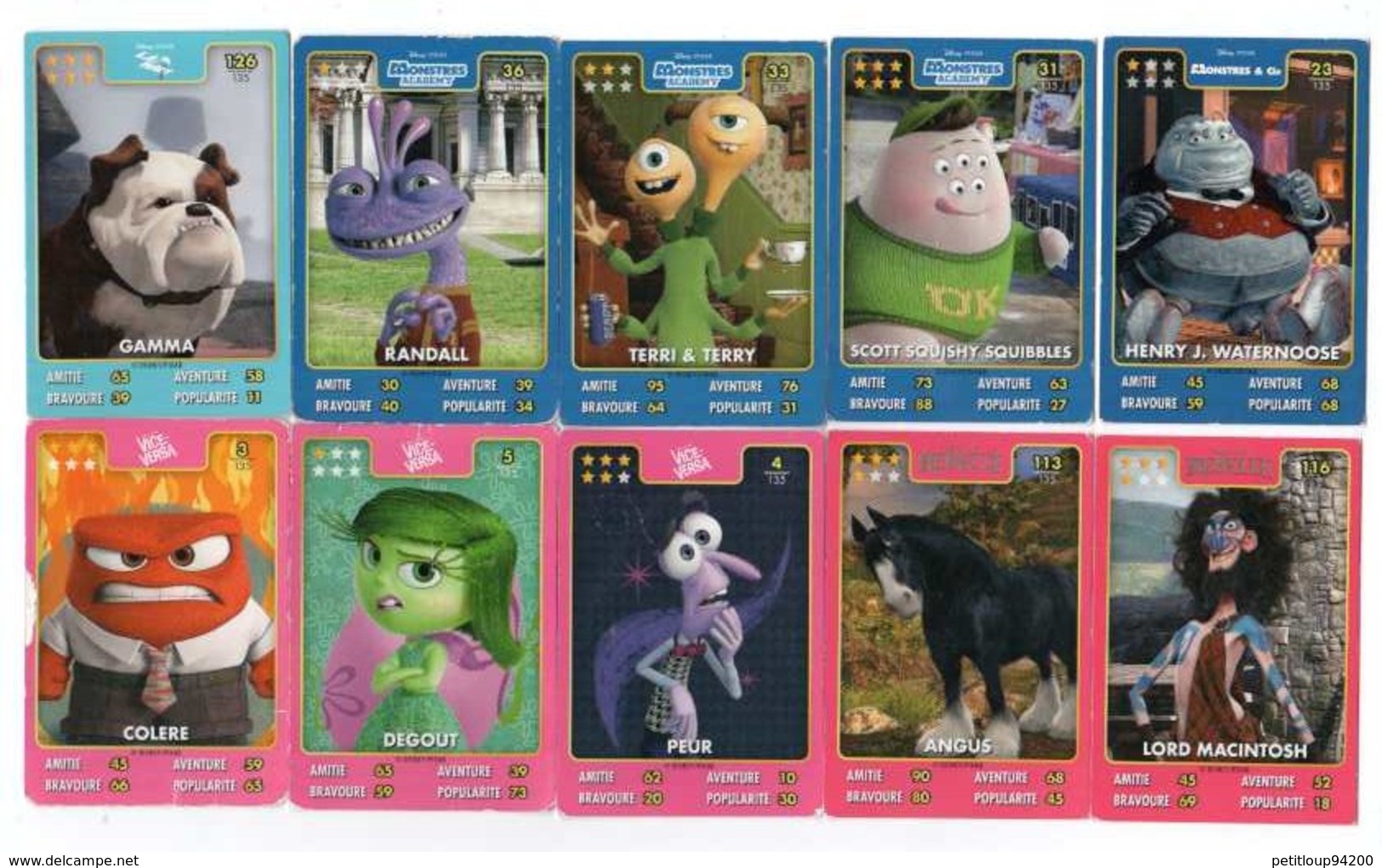 19 CARTES DISNEY Pixar - Other & Unclassified