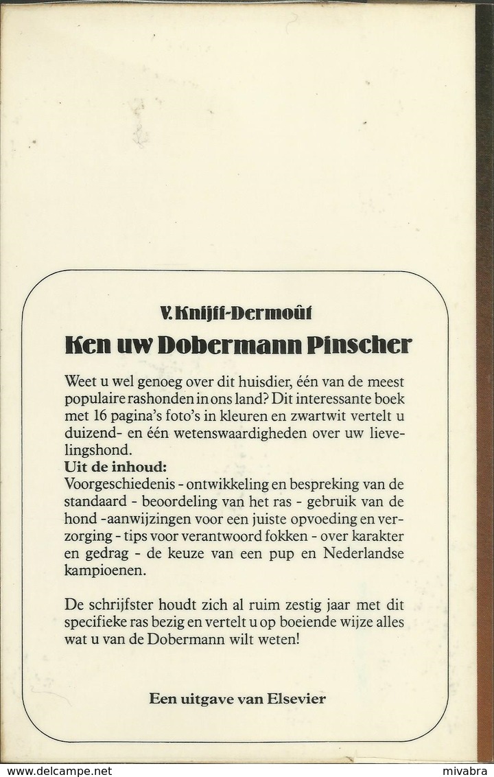 KEN UW DOBERMANN PINSCHER - V. KNIJFF-DERMOÛF - 1977 ELSEVIER - Praktisch