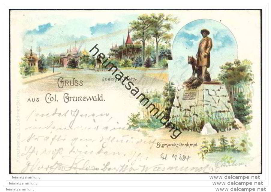 Gruss Aus Colonie Grunewald - Bismarck-Denkmal - Joachim-Platz - Grunewald