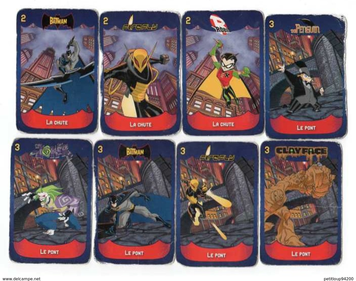 23 CARTES DC COMICS  *T  He Joker  *The Pengum  *Robin  *Fir Fly  *Batman *Bane  *Clay Face * - Autres & Non Classés