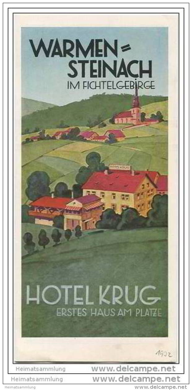 Warmensteinach 30er Jahre - Hotel Krug - Faltblatt Mit 8 Abbildungen - Bavaria