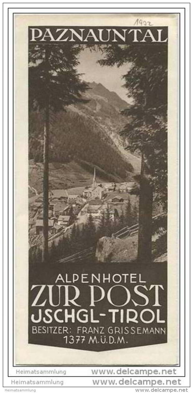 Ischgl Tirol - Alpenhotel Zur Post Besitzer Franz Grissemann - Faltblatt Mit 10 Abbildungen - Autriche