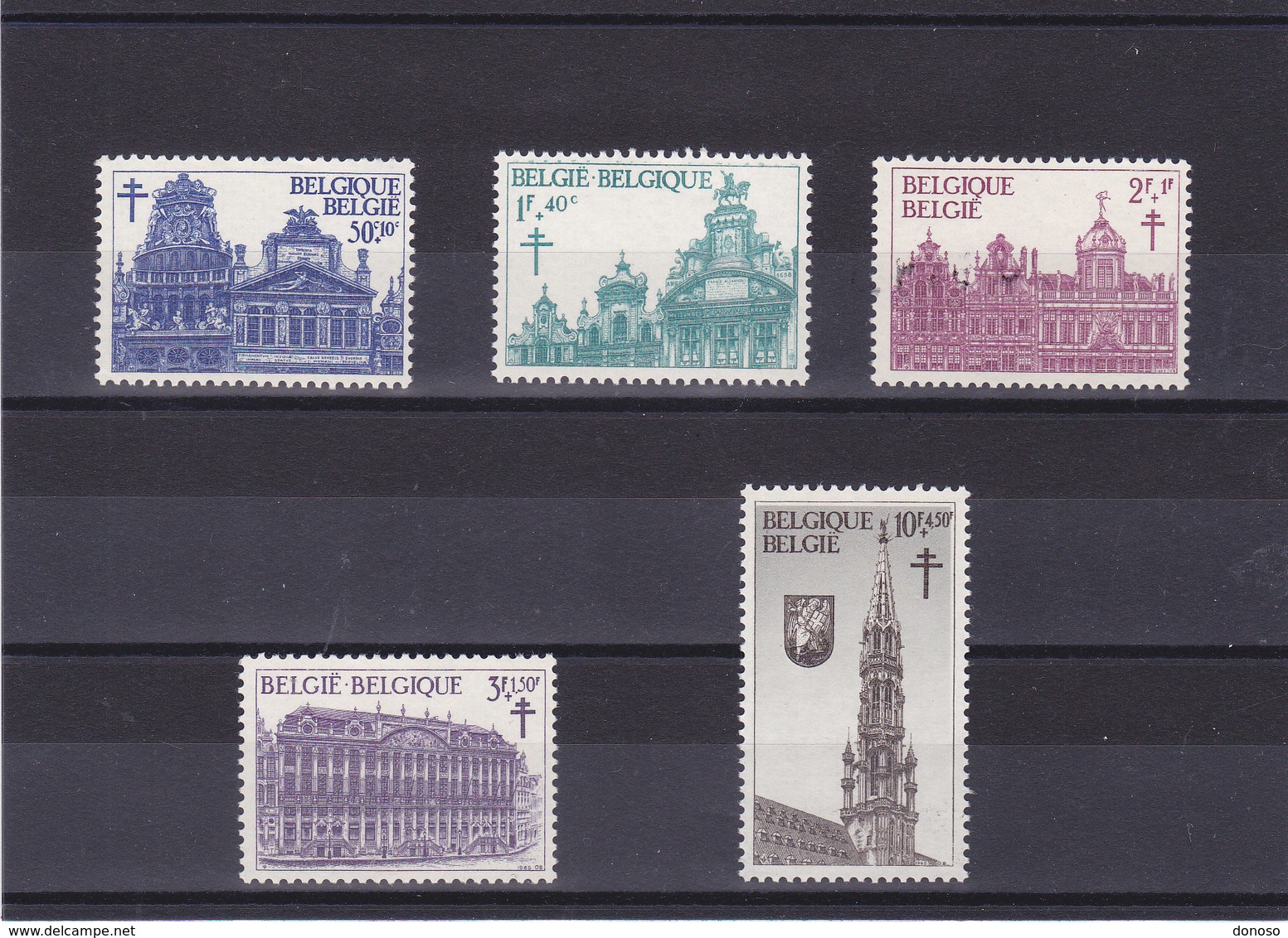 BELGIQUE 1965 MONUMENTS BRUXELLES Yvert 1354-1358 NEUF** MNH - Neufs