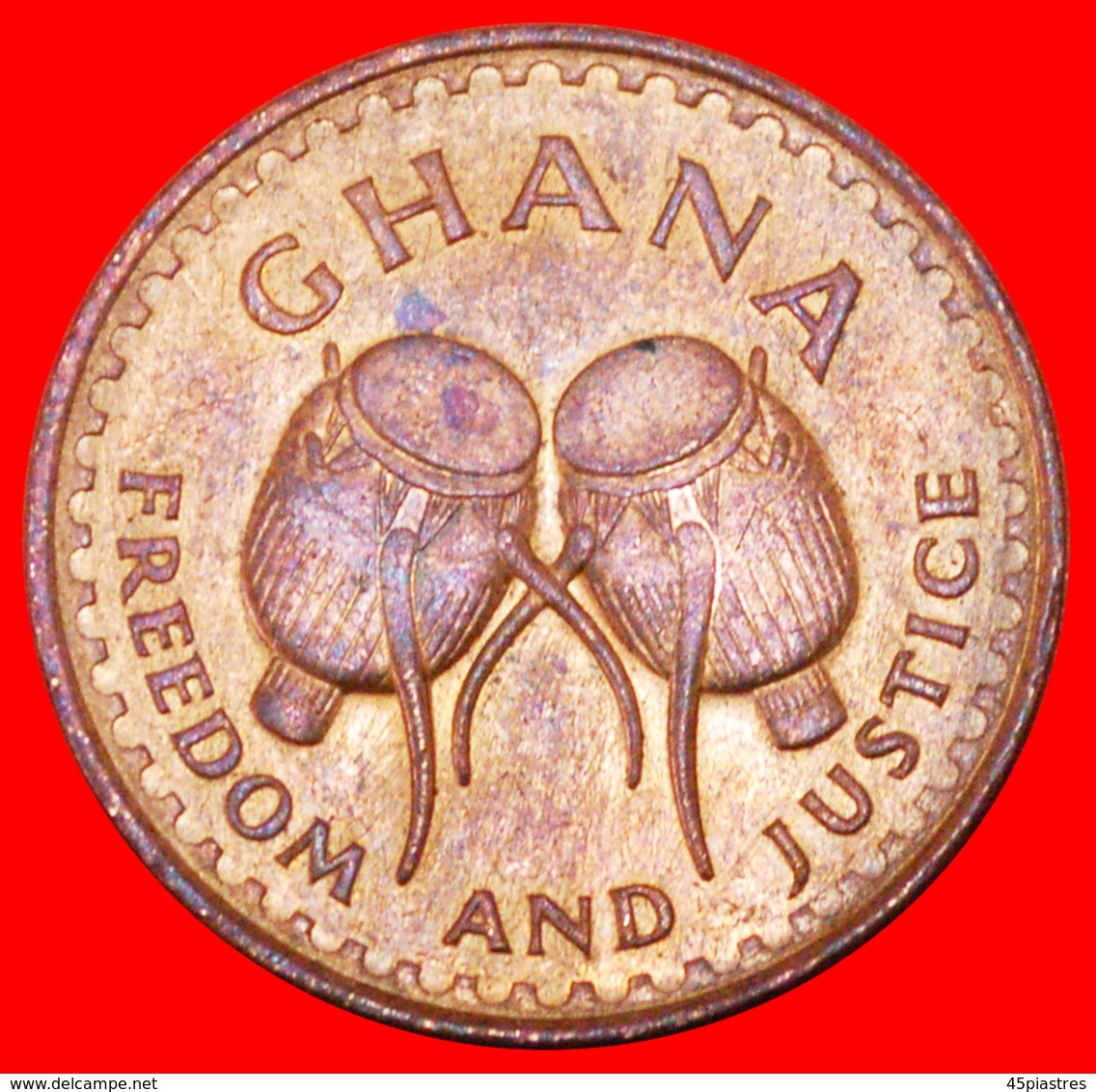 # STAR: GHANA ★ 1 PESEWA 1967 UNC MINT LUSTER!  LOW START ★ NO RESERVE! - Ghana