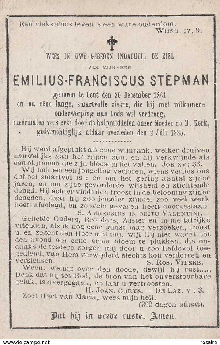 Emilius Franciscus Stepman-gent 1885-bovenrand Op Scan Weggevallen - Images Religieuses