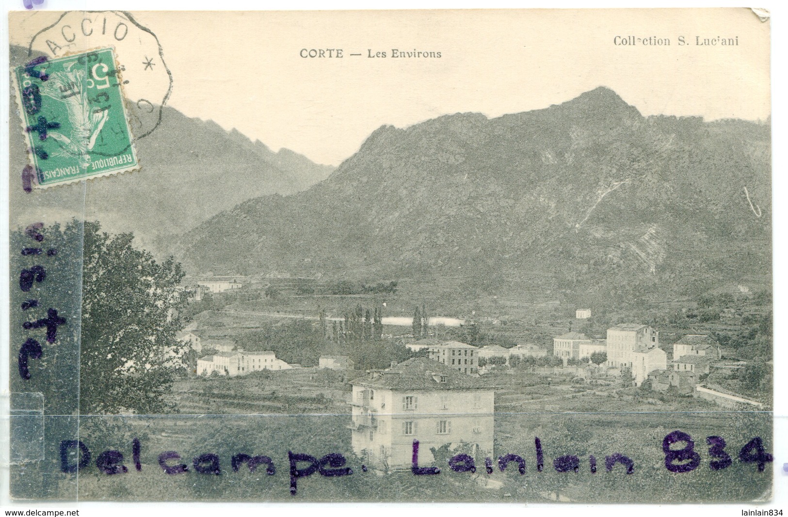 - CORTE - ( Corse ), Les Environs - Collection S. LUCIANI, écrite, 1919, épaisse, Coins Ok, TBE, Scans. . - Corte