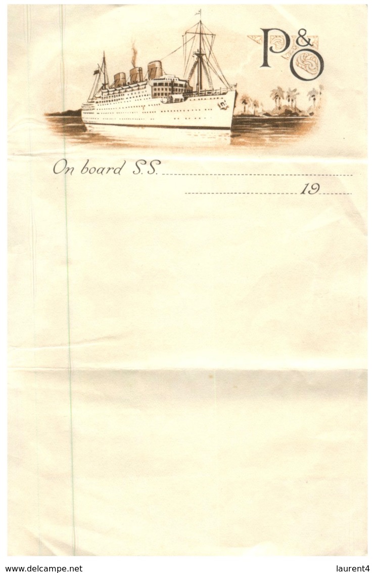 (109) Old Letter Paper Sheet From P*O Cruise Ship Liner - Papier A Lettre De P&O Cruises (1 Feuille / 1 Sheet) - Non Classés