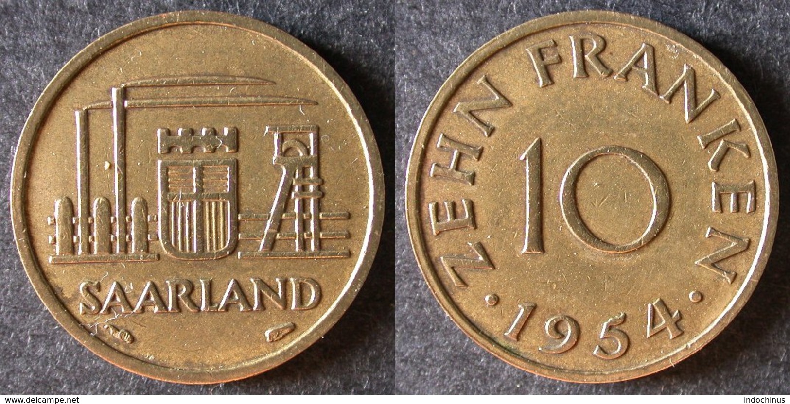 SARRE  10 Franken Ou Franc Sarrois 1954   SARRELAND Protectorat / Zone D'occupation Française En Allemagne   Port Offert - Andere & Zonder Classificatie